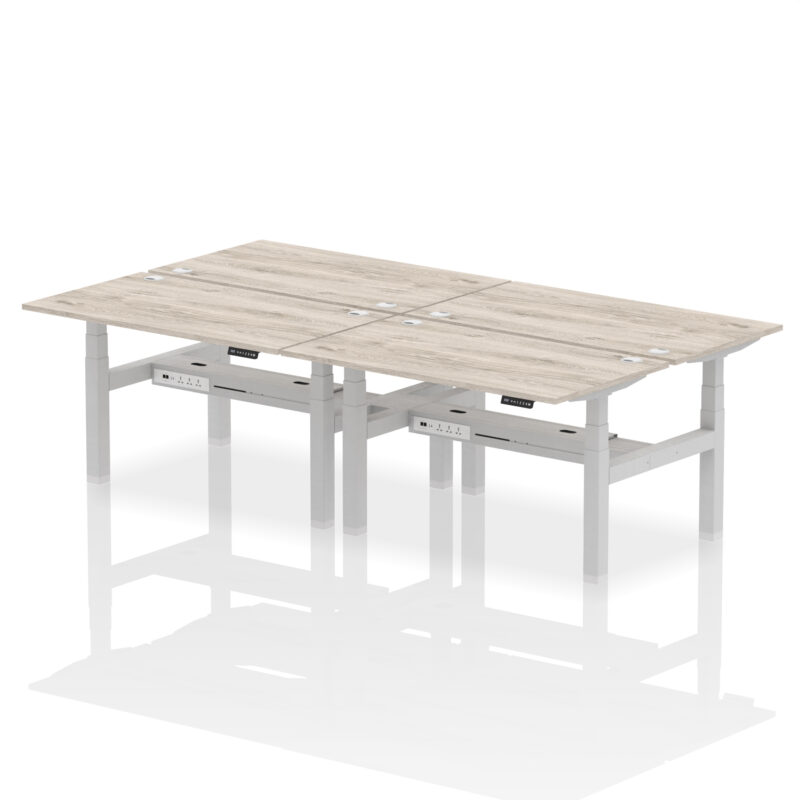 Air Back-to-Back Height Adjustable Bench Desk - 4 Person - Image 29