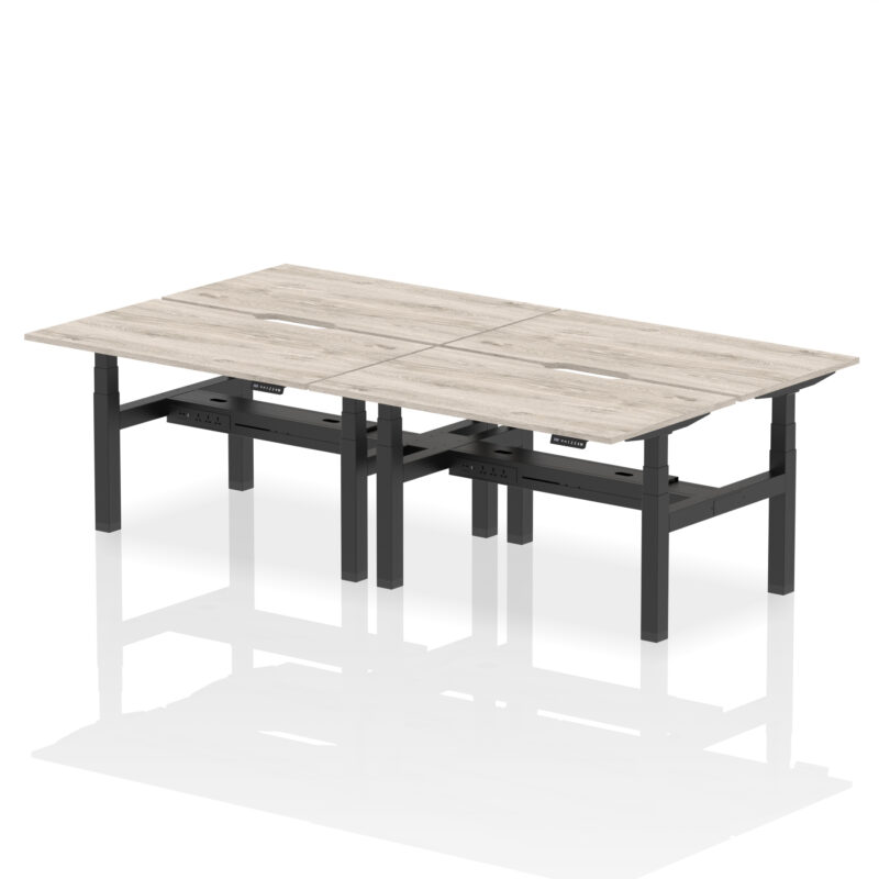 Air Back-to-Back Scalloped Edge Height Adjustable Bench Desk - 4 Person - Image 22