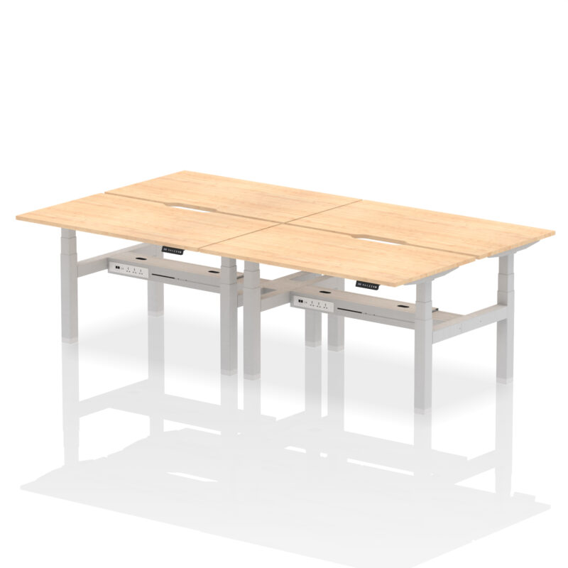 Air Back-to-Back Scalloped Edge Height Adjustable Bench Desk - 4 Person - Image 26