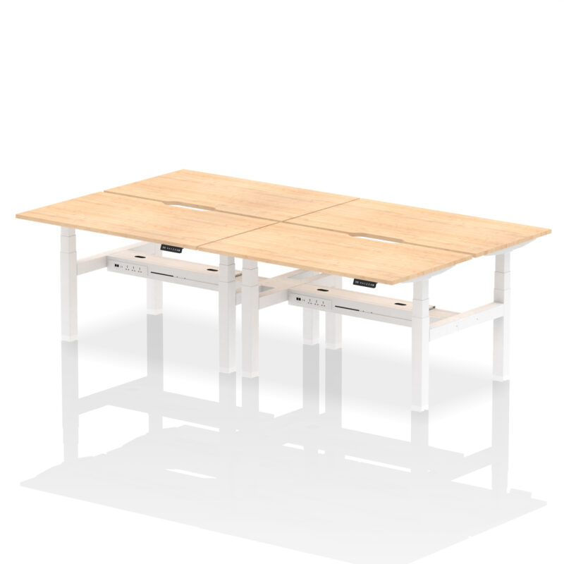 Air Back-to-Back Scalloped Edge Height Adjustable Bench Desk - 4 Person - Image 27