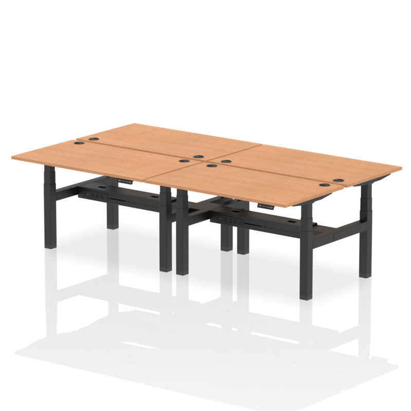Air Back-to-Back Height Adjustable Bench Desk - 4 Person - Image 34