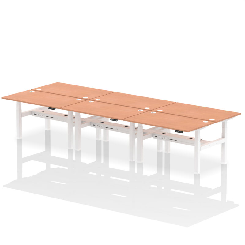 Air Back-to-Back Height Adjustable Bench Desk - 6 Person - Image 24