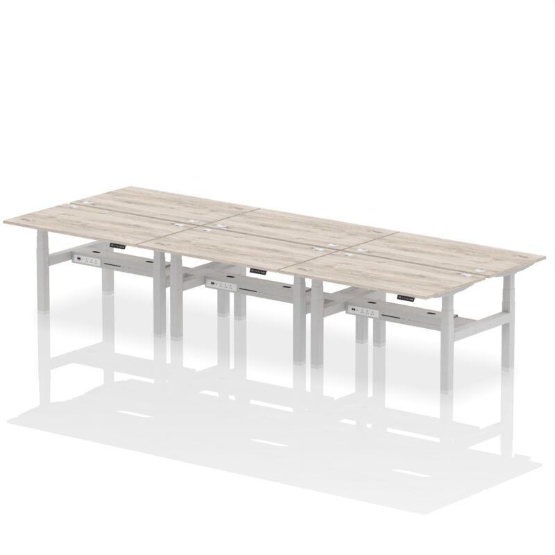 Air Back-to-Back Height Adjustable Bench Desk - 6 Person - Image 29