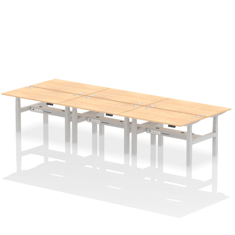 Air Back-to-Back Height Adjustable Bench Desk - 6 Person - Image 32
