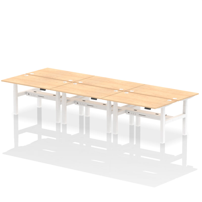 Air Back-to-Back Height Adjustable Bench Desk - 6 Person - Image 33
