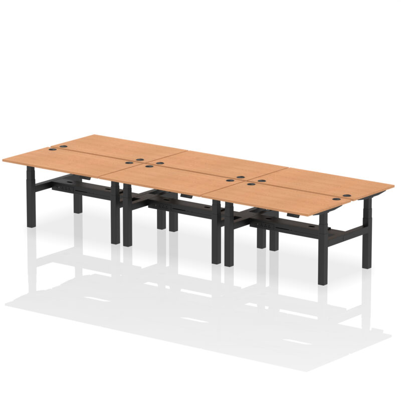 Air Back-to-Back Height Adjustable Bench Desk - 6 Person - Image 34
