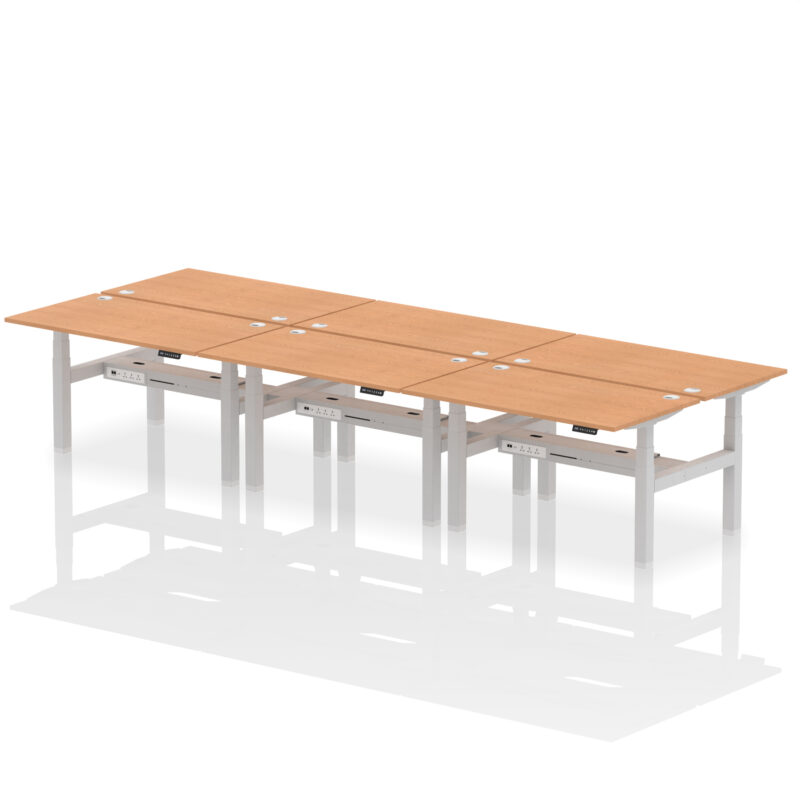 Air Back-to-Back Height Adjustable Bench Desk - 6 Person - Image 35