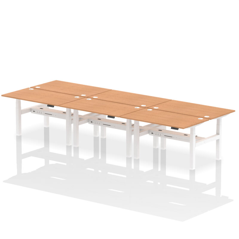 Air Back-to-Back Height Adjustable Bench Desk - 6 Person - Image 36