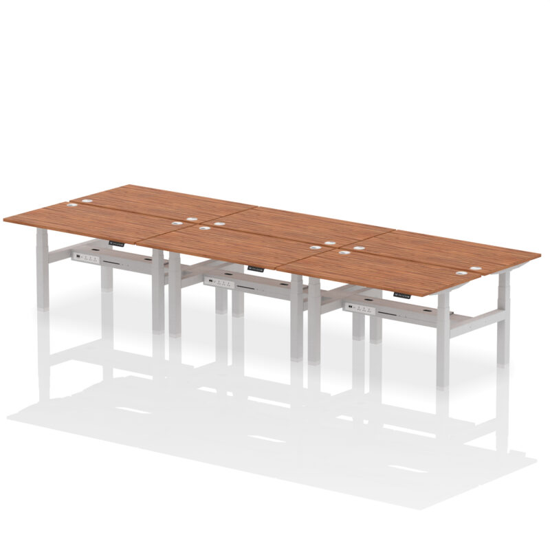 Air Back-to-Back Height Adjustable Bench Desk - 6 Person - Image 38