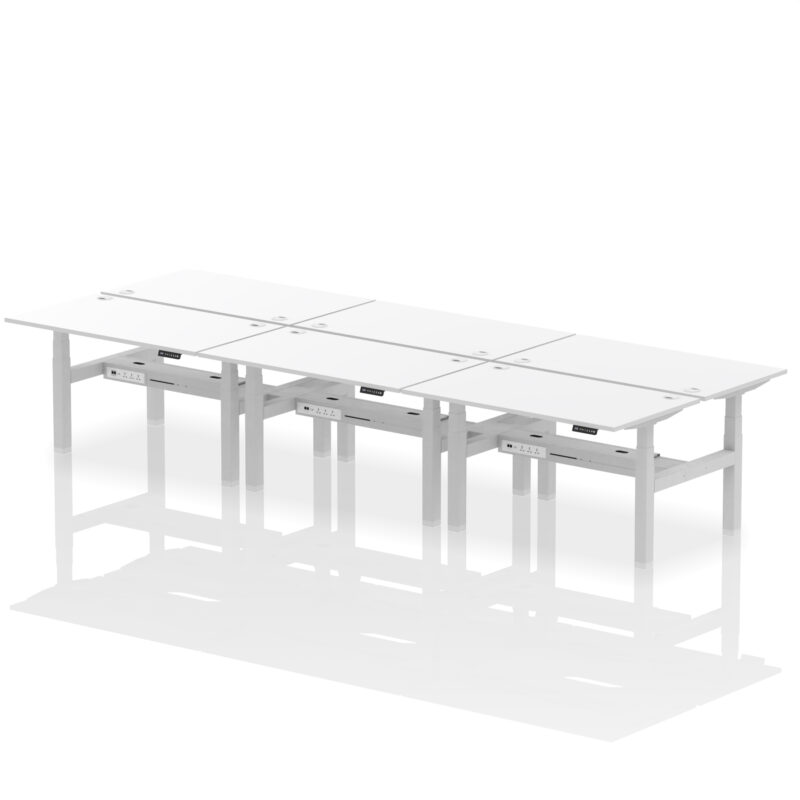 Air Back-to-Back Height Adjustable Bench Desk - 6 Person - Image 41