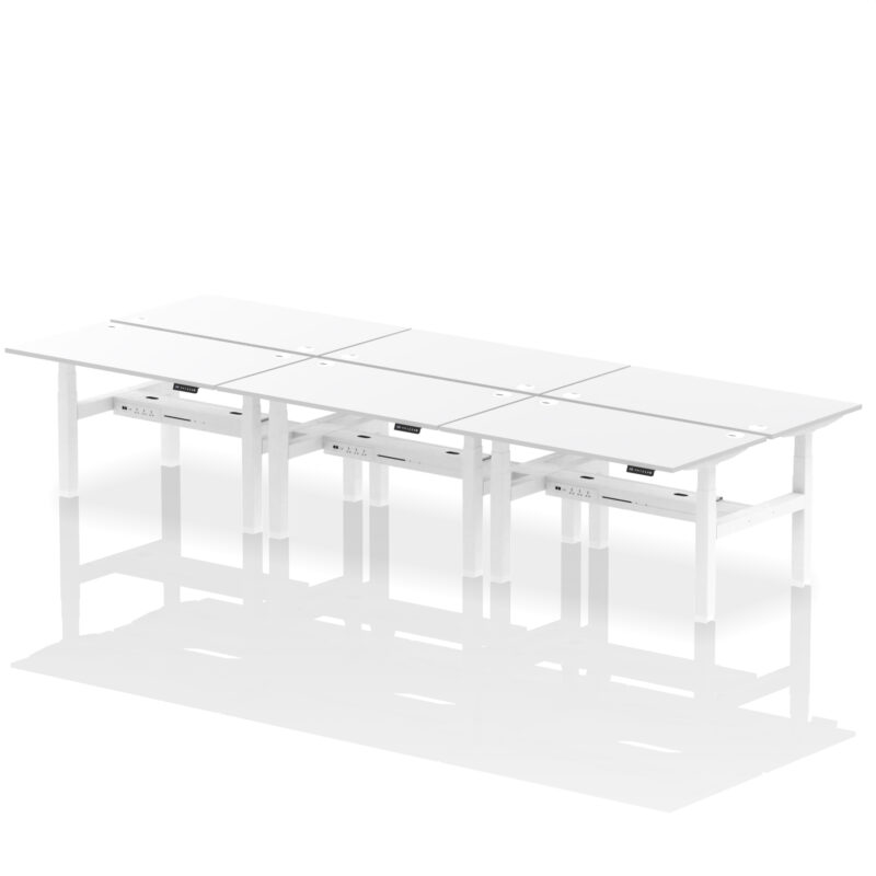 Air Back-to-Back Height Adjustable Bench Desk - 6 Person - Image 42
