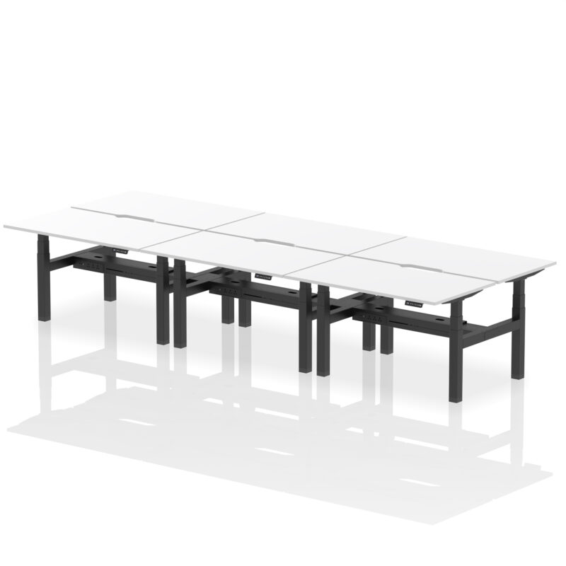 Air Back-to-Back Scalloped Edge Height Adjustable Bench Desk - 6 Person - Image 34