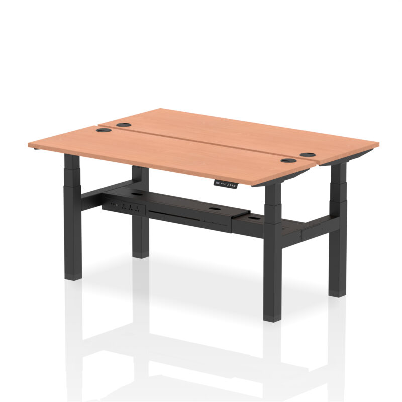 Air Back-to-Back Slimline Height Adjustable Bench Desk - 2 Person - Image 43