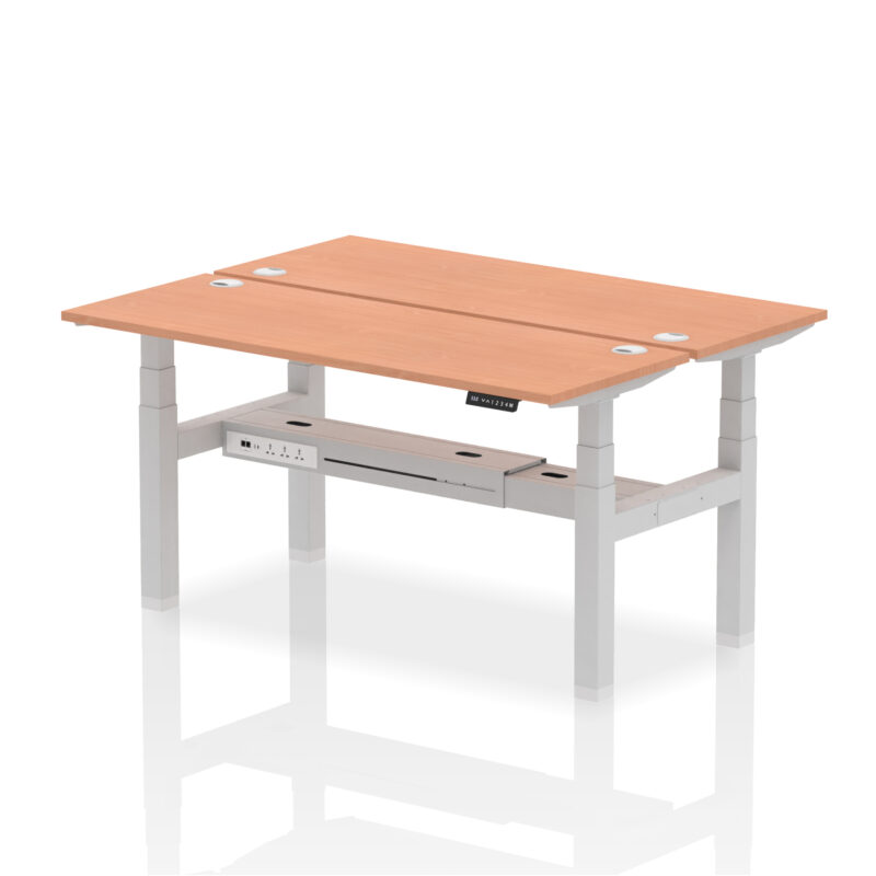 Air Back-to-Back Slimline Height Adjustable Bench Desk - 2 Person - Image 44