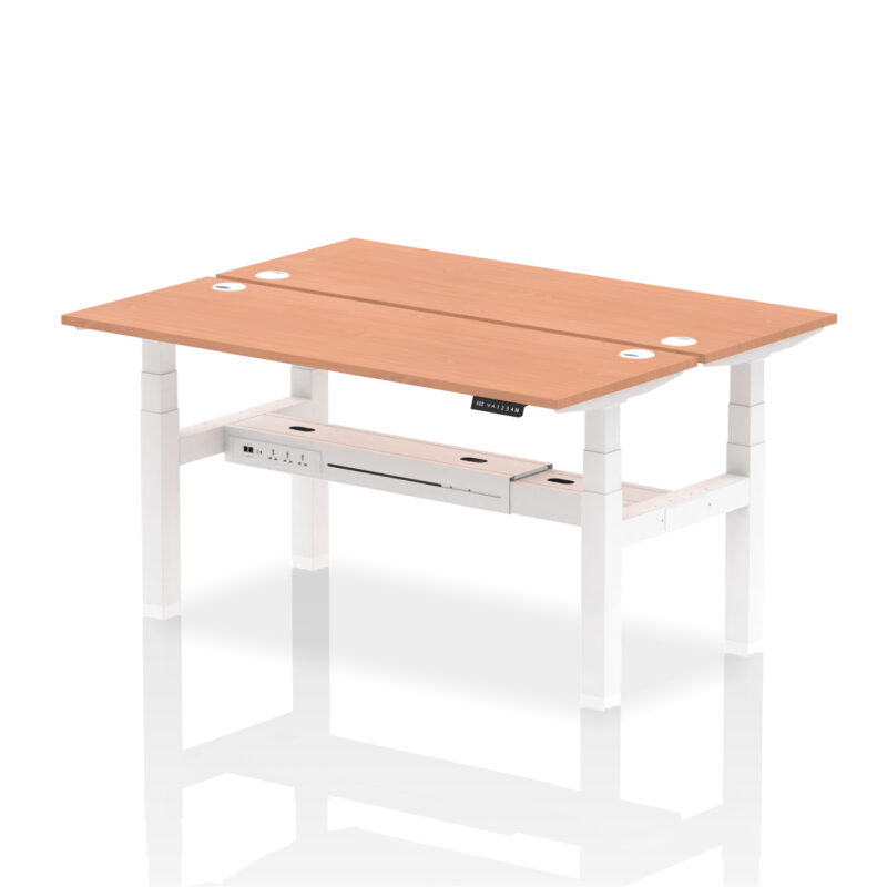 Air Back-to-Back Slimline Height Adjustable Bench Desk - 2 Person - Image 45