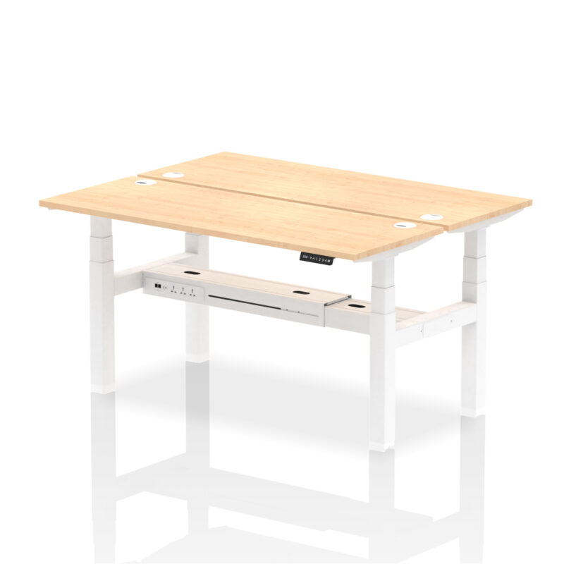 Air Back-to-Back Slimline Height Adjustable Bench Desk - 2 Person - Image 54