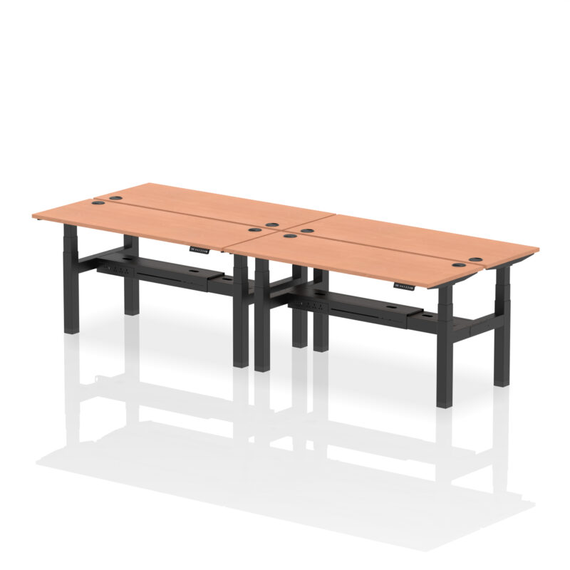 Air Back-to-Back Slimline Height Adjustable Bench Desk - 4 Person - Image 43