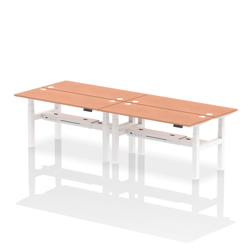 Air Back-to-Back Slimline Height Adjustable Bench Desk - 4 Person - Image 45