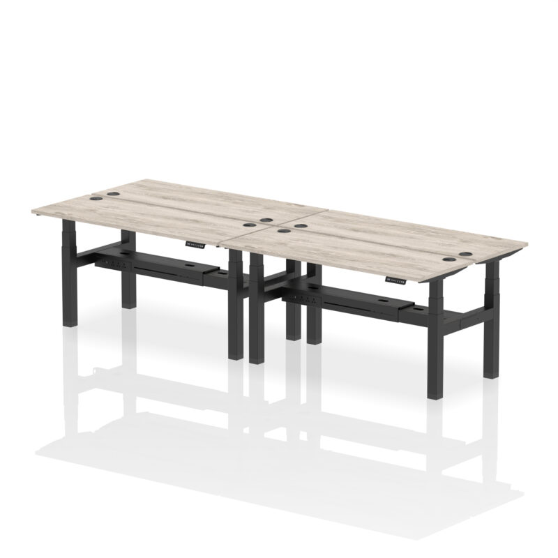 Air Back-to-Back Slimline Height Adjustable Bench Desk - 4 Person - Image 49