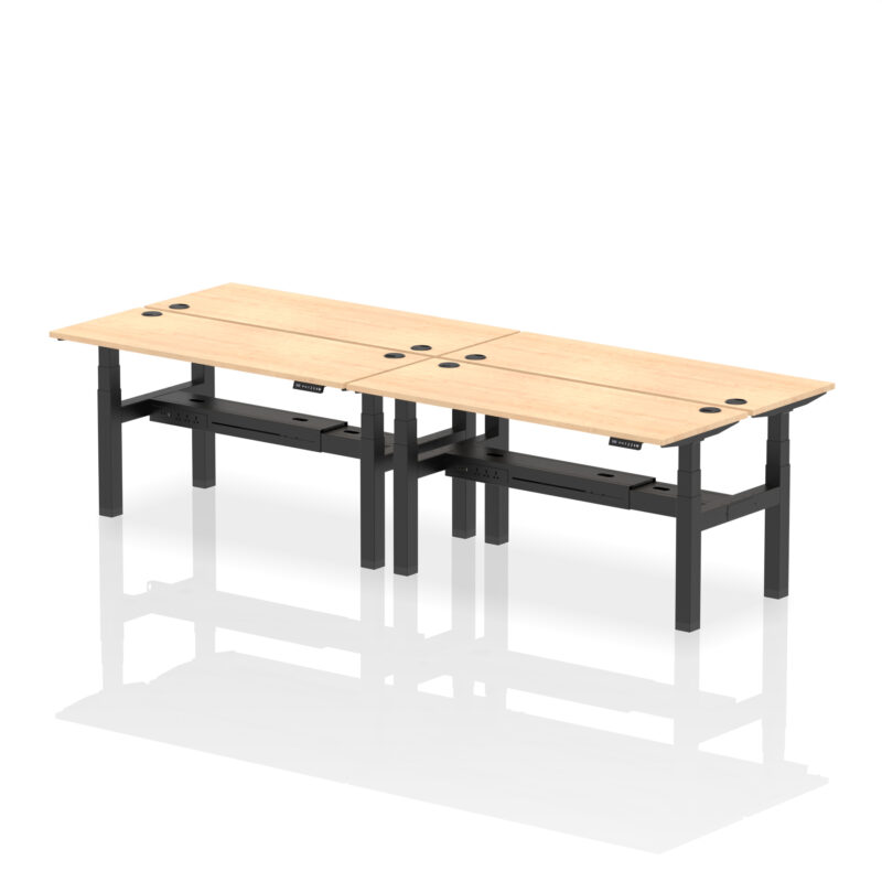 Air Back-to-Back Slimline Height Adjustable Bench Desk - 4 Person - Image 52
