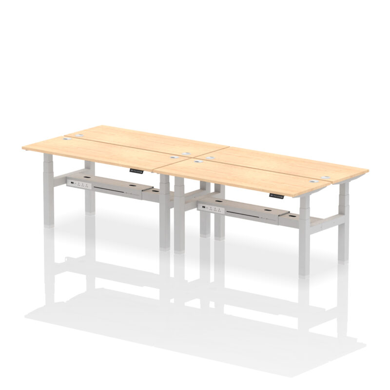 Air Back-to-Back Slimline Height Adjustable Bench Desk - 4 Person - Image 53