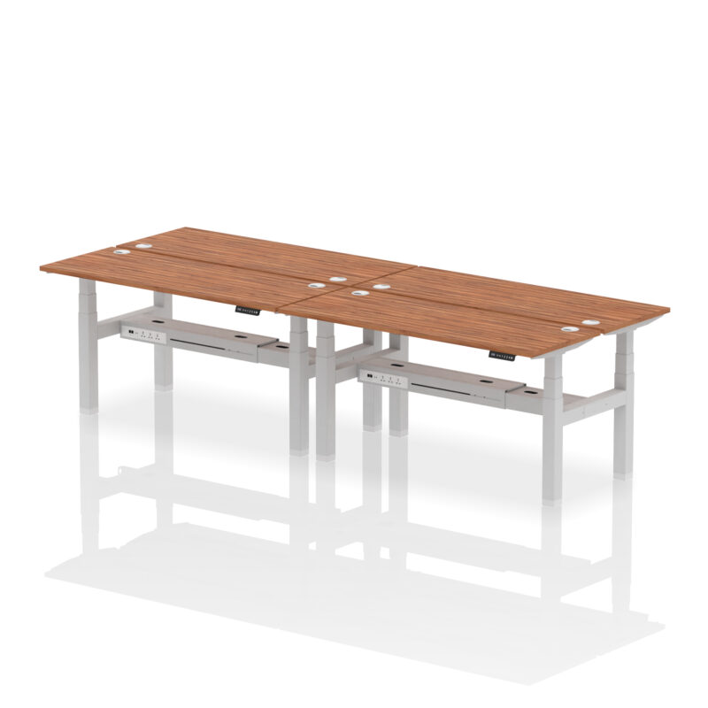 Air Back-to-Back Slimline Height Adjustable Bench Desk - 4 Person - Image 59