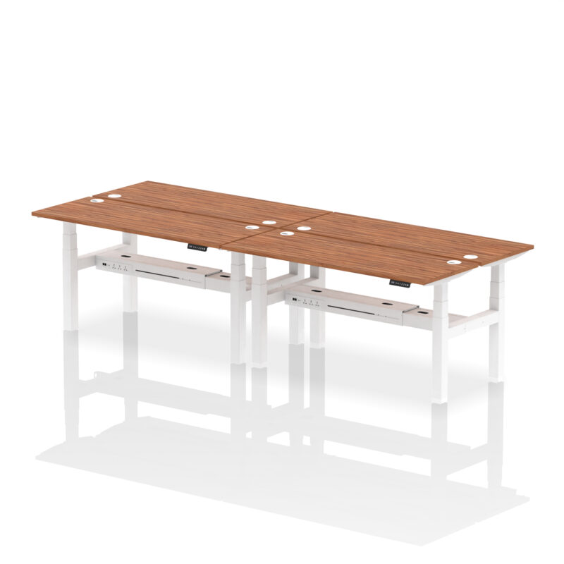 Air Back-to-Back Slimline Height Adjustable Bench Desk - 4 Person - Image 60