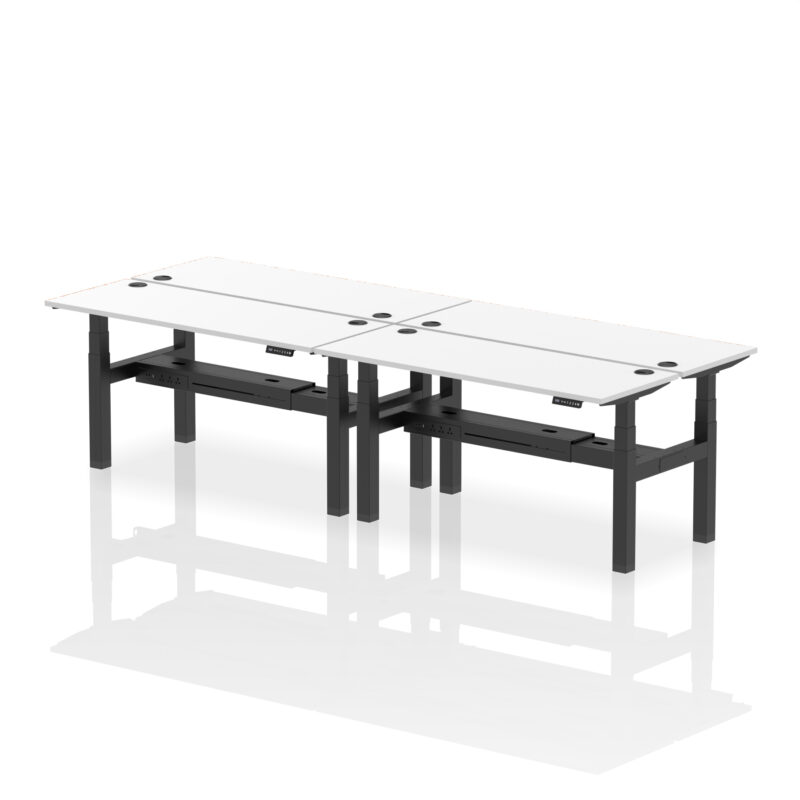 Air Back-to-Back Slimline Height Adjustable Bench Desk - 4 Person - Image 61