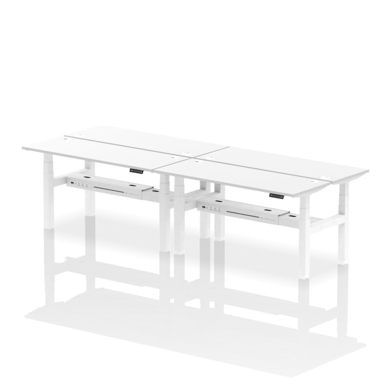 Air Back-to-Back Slimline Height Adjustable Bench Desk - 4 Person - Image 63