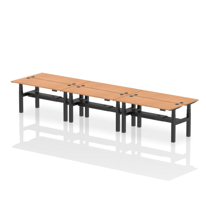 Air Back-to-Back Slimline Height Adjustable Bench Desk - 6 Person - Image 55