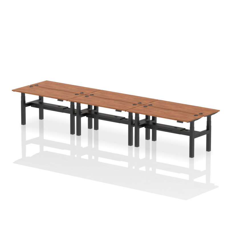 Air Back-to-Back Slimline Height Adjustable Bench Desk - 6 Person - Image 58