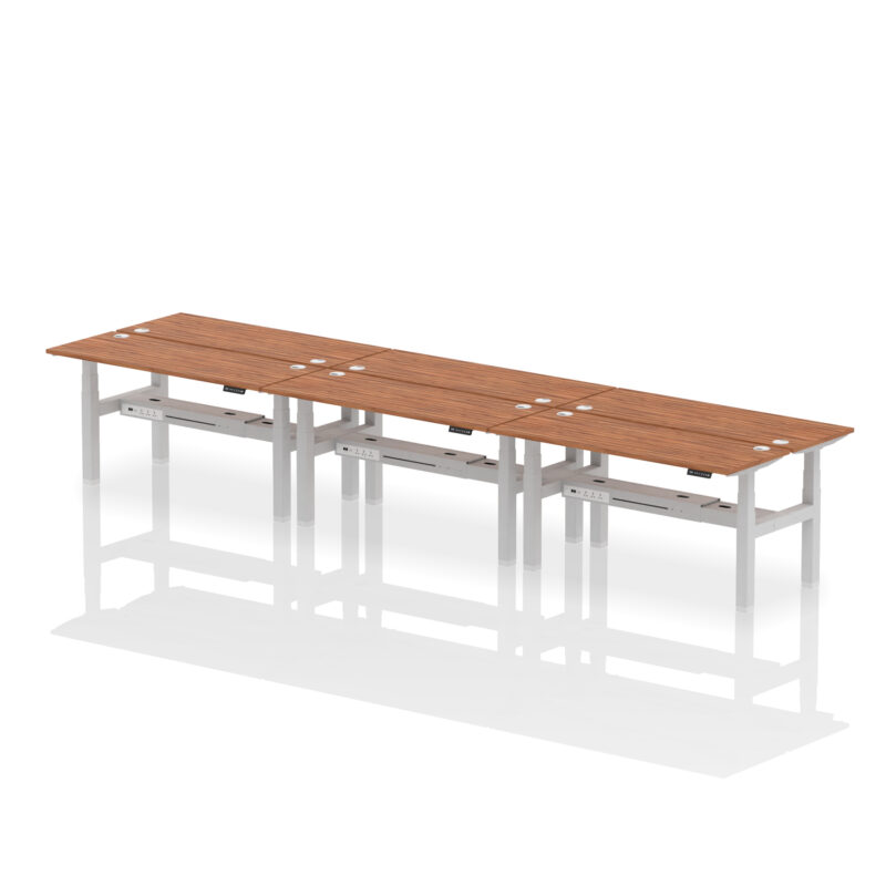 Air Back-to-Back Slimline Height Adjustable Bench Desk - 6 Person - Image 59