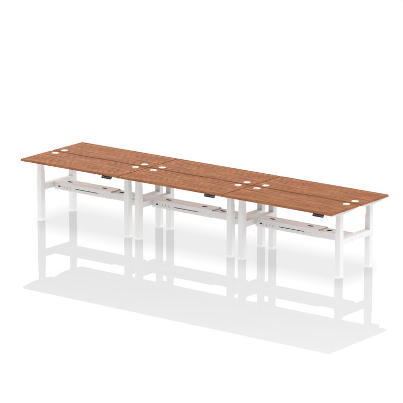 Air Back-to-Back Slimline Height Adjustable Bench Desk - 6 Person - Image 60