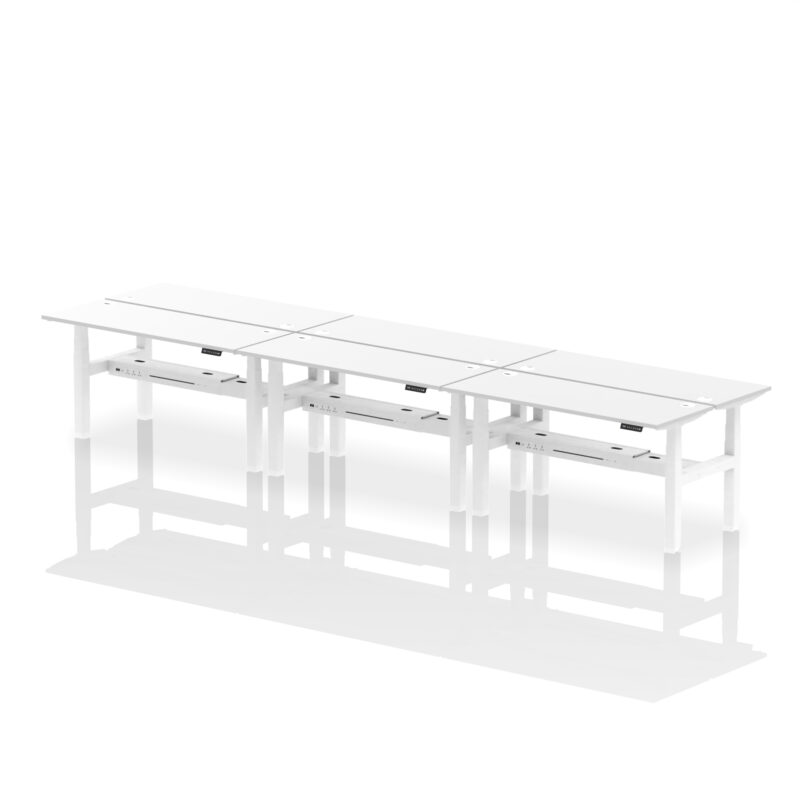 Air Back-to-Back Slimline Height Adjustable Bench Desk - 6 Person - Image 63