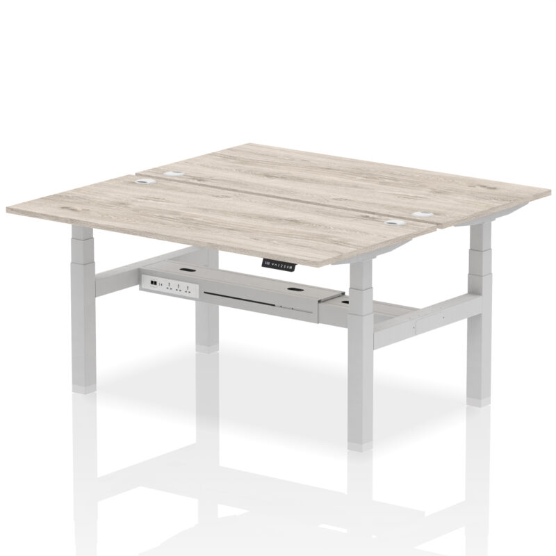 Air Back-to-Back Height Adjustable Bench Desk - 2 Person - Image 50