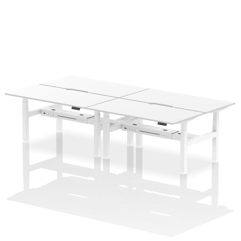Air Back-to-Back Scalloped Edge Height Adjustable Bench Desk - 4 Person - Image 54