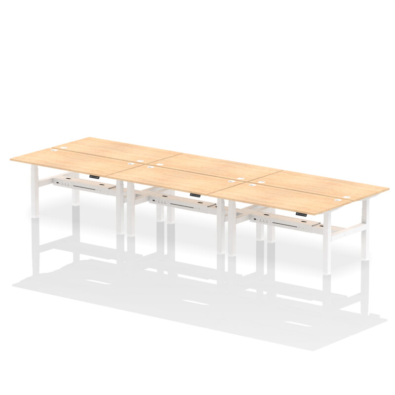 Air Back-to-Back Height Adjustable Bench Desk - 6 Person - Image 54