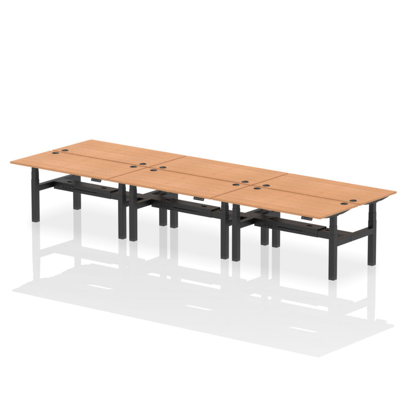 Air Back-to-Back Height Adjustable Bench Desk - 6 Person - Image 55