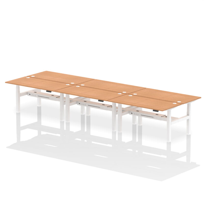 Air Back-to-Back Height Adjustable Bench Desk - 6 Person - Image 57