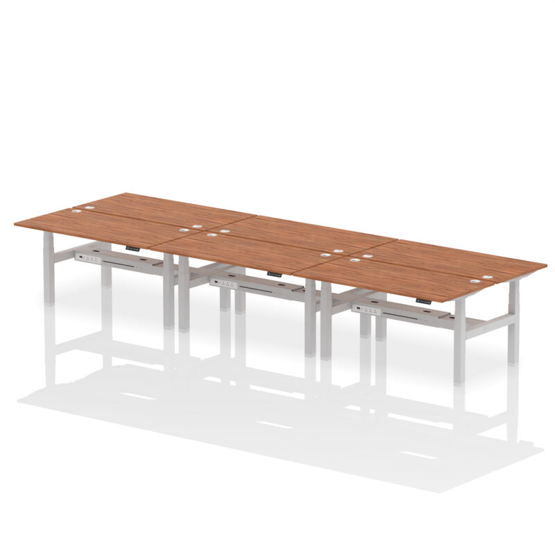 Air Back-to-Back Height Adjustable Bench Desk - 6 Person - Image 59