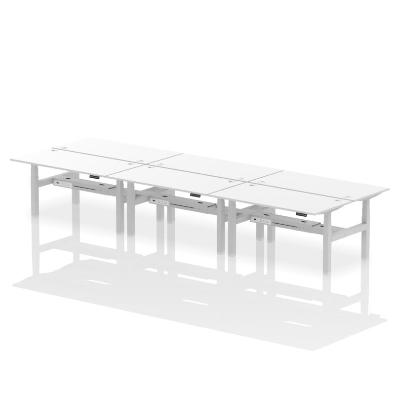 Air Back-to-Back Height Adjustable Bench Desk - 6 Person - Image 62
