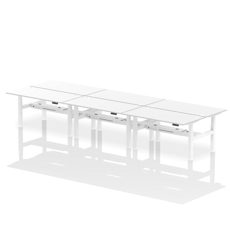 Air Back-to-Back Height Adjustable Bench Desk - 6 Person - Image 63