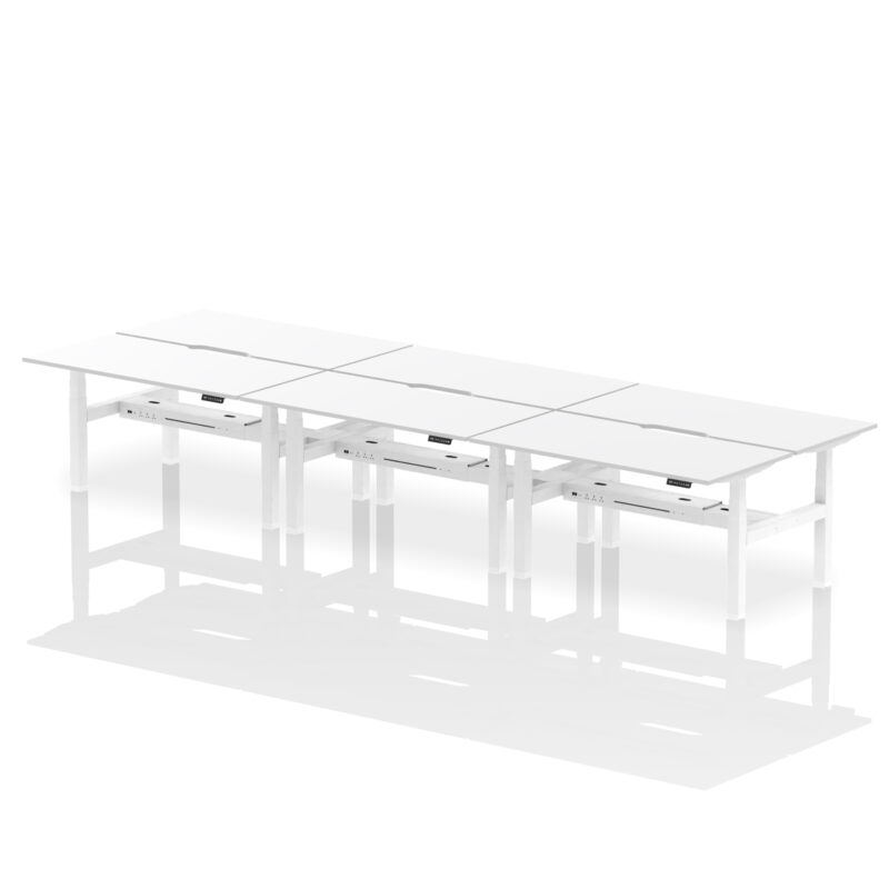 Air Back-to-Back Scalloped Edge Height Adjustable Bench Desk - 6 Person - Image 54