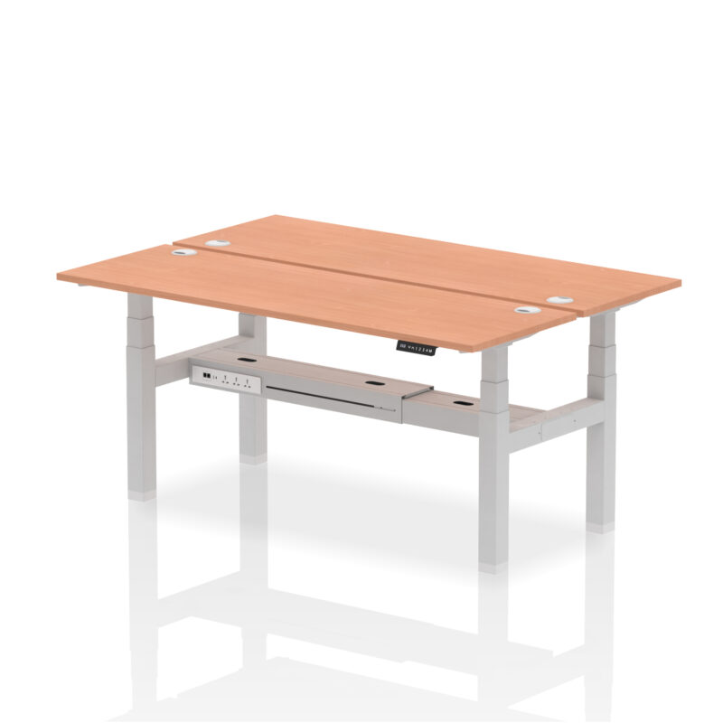 Air Back-to-Back Slimline Height Adjustable Bench Desk - 2 Person - Image 65