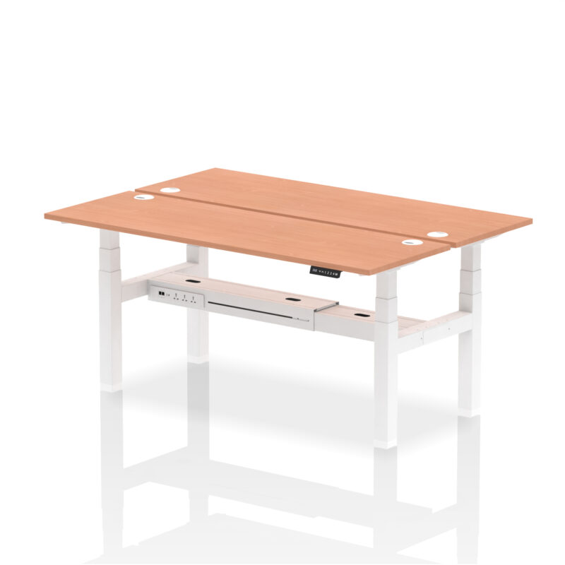 Air Back-to-Back Slimline Height Adjustable Bench Desk - 2 Person - Image 66