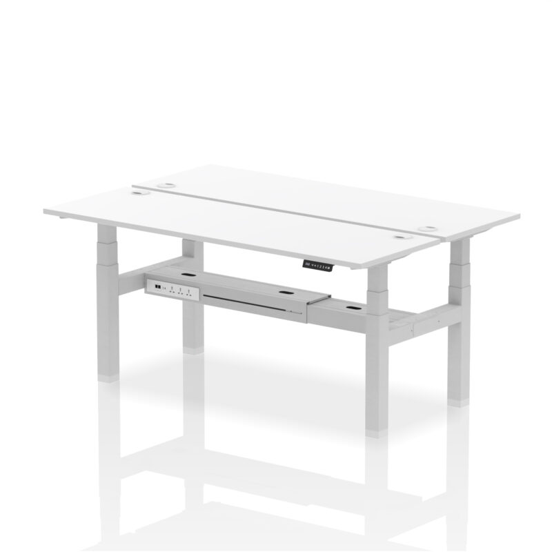 Air Back-to-Back Slimline Height Adjustable Bench Desk - 2 Person - Image 83