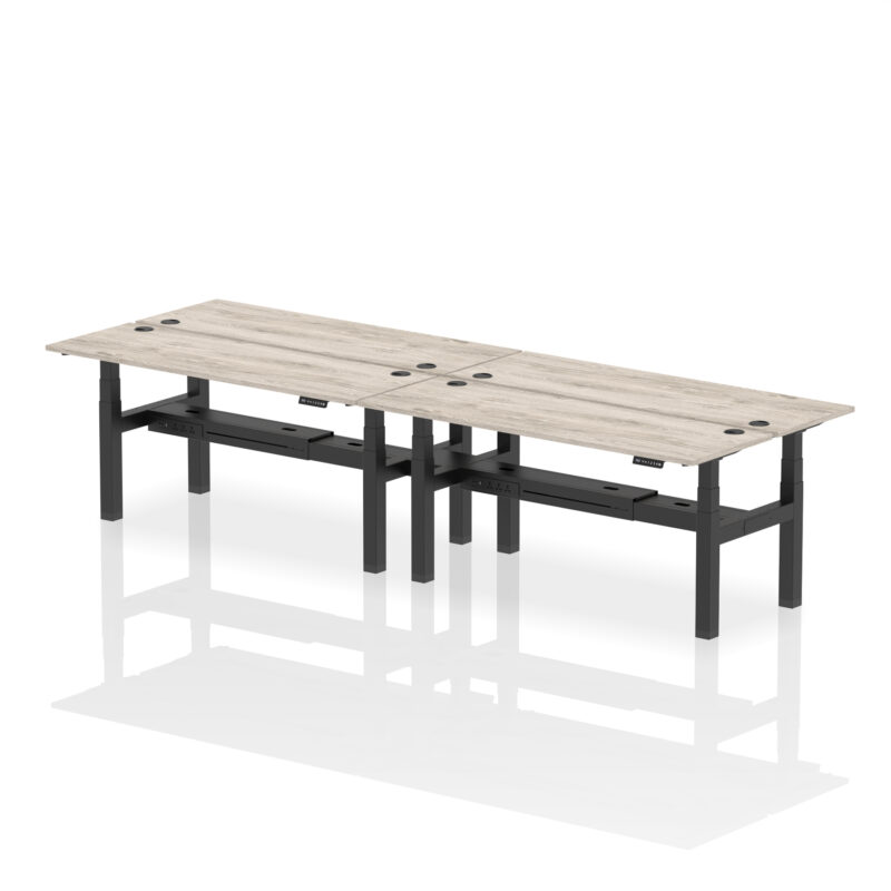 Air Back-to-Back Slimline Height Adjustable Bench Desk - 4 Person - Image 70
