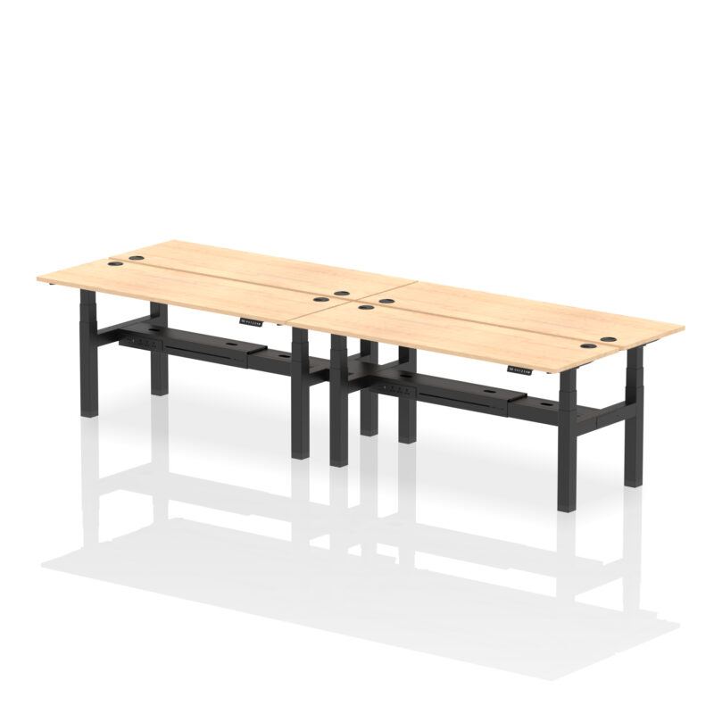 Air Back-to-Back Slimline Height Adjustable Bench Desk - 4 Person - Image 73