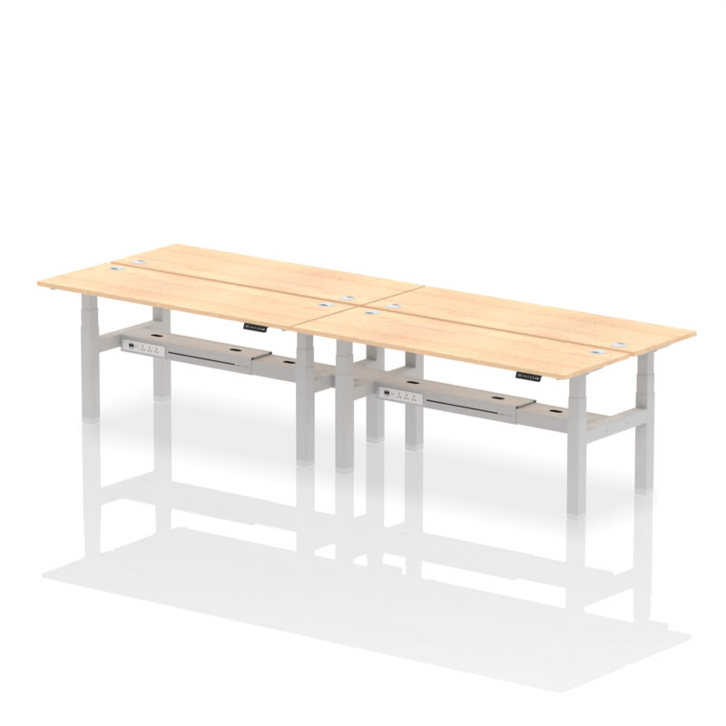 Air Back-to-Back Slimline Height Adjustable Bench Desk - 4 Person - Image 74