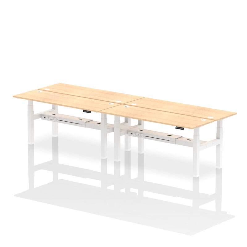 Air Back-to-Back Slimline Height Adjustable Bench Desk - 4 Person - Image 75